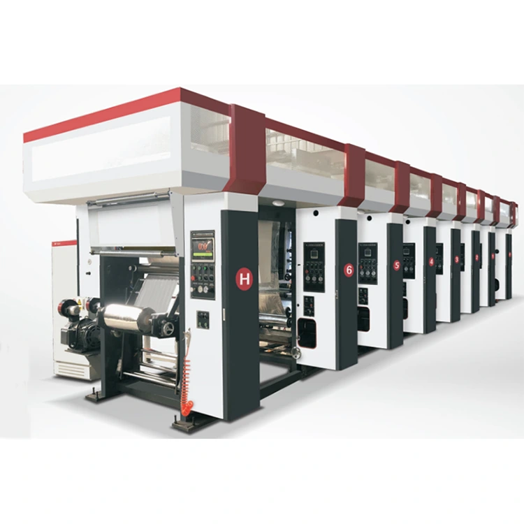 3-12 رنگ کمپیوٹرائزڈ آٹومیٹک روٹوگراوور پرنٹنگ مشین تھری ویکٹر موٹر